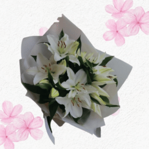 Pequeño ramo lilium blancos