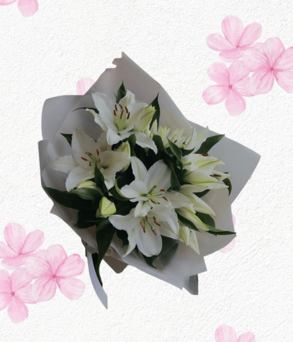 Pequeño ramo lilium blancos