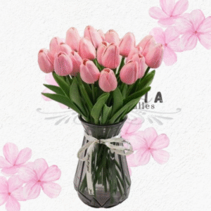 Florero en tulipanes