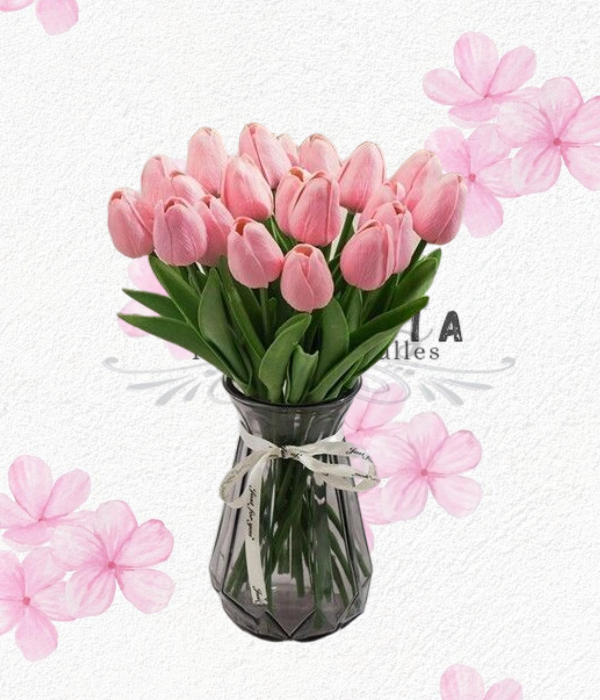 Florero en tulipanes