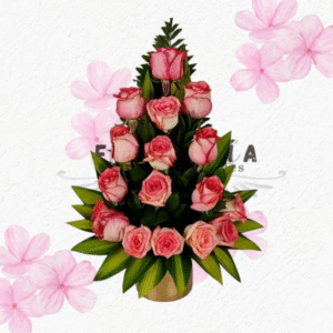 Arreglo en rosas y lindo follaje