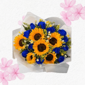 Ramo primavera, rosas y girasoles