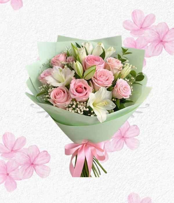 Ramo en rosas y lilium