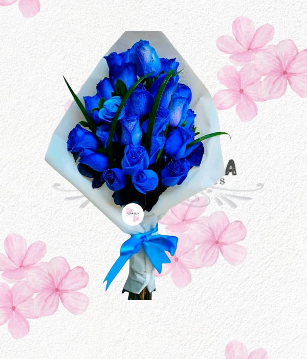 Ramo en 24 rosas azules