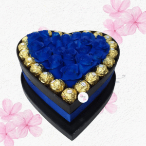 Box corazon grande en rosas y bombones