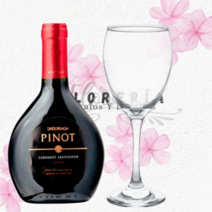 Vino undurraga pinot cabernet sauvignon 750cc y copa