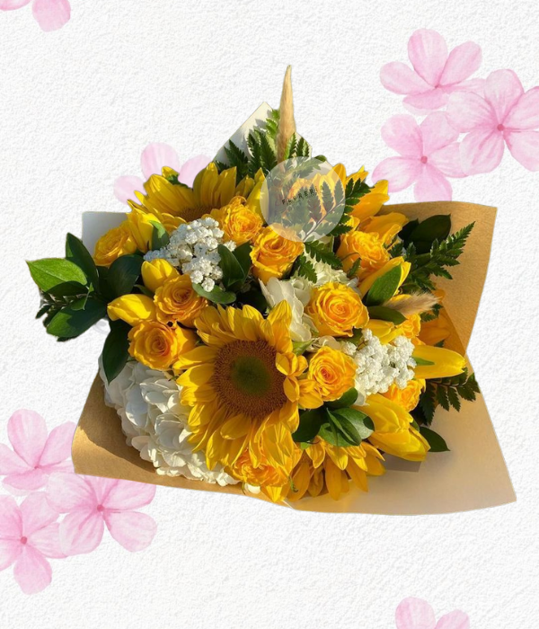 Inicio de primavera, Mix Rosas, Girasoles y flores de temporada