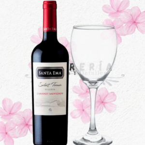 Vino santa ema reserva select terroir cabernet 750cc y copa