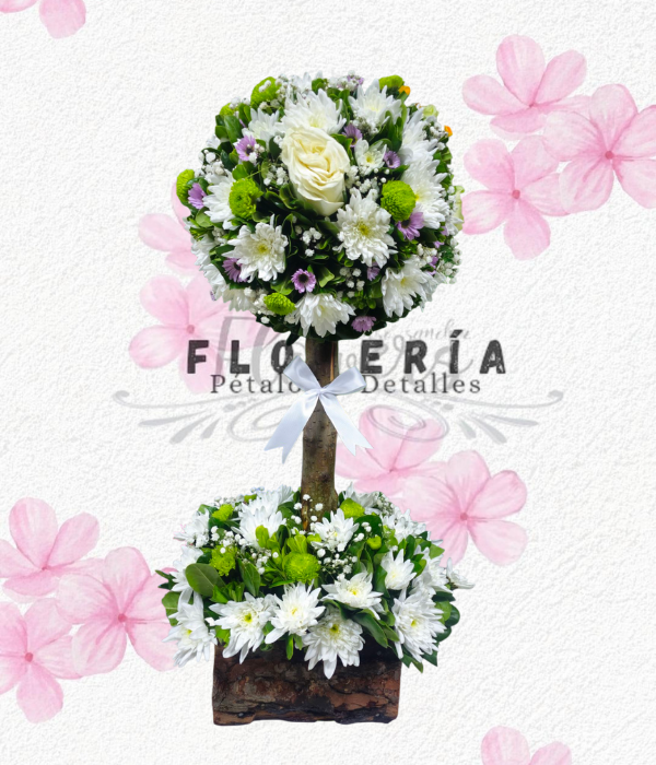 Arbol en rosas y flores