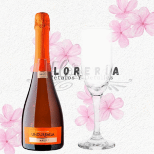 Espumante undurraga brut 13º 750cc y copa