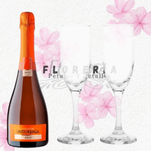 Espumante undurraga brut 13º 750cc y 2 copas