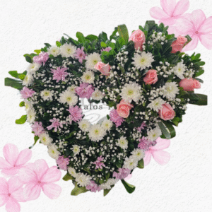 Corona fúnebre Corazón, Pureza, Paz y Amor eterno