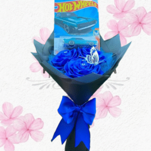 Ramito Blue en 3 rositas de jabón y autito HOT WHEELS