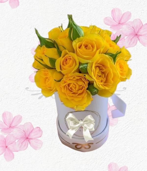 Box tendencia en 10 rosas importadas follaje y delicado lazo