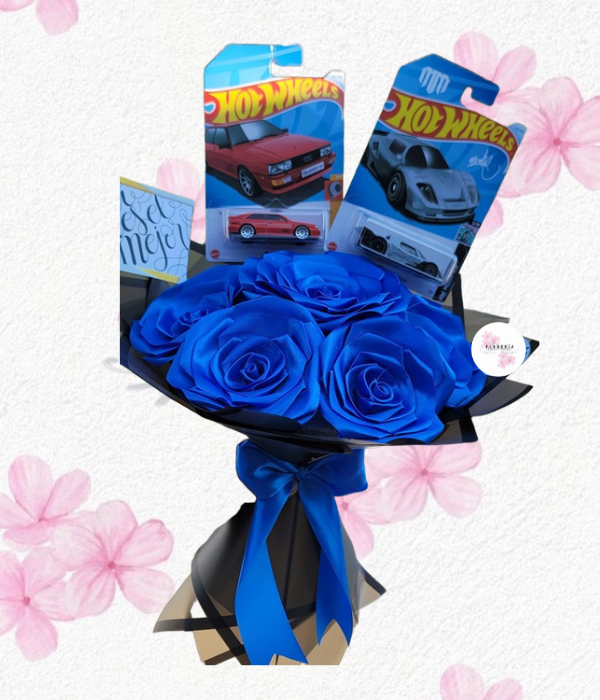Ramito love en 7 rosas de jabón y 2 autitos HOT WHEELS