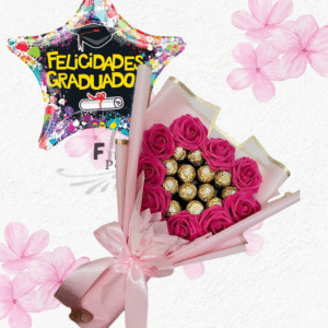 Ramo graduada, En 12 rositas de jabón, bombones y globito