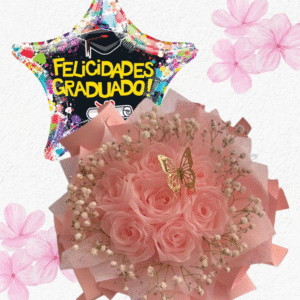 Ramito en 10 rositas de jabón y lindo globito