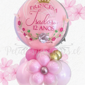 Bouquet burbuja, globo y bombas decorativas en flores