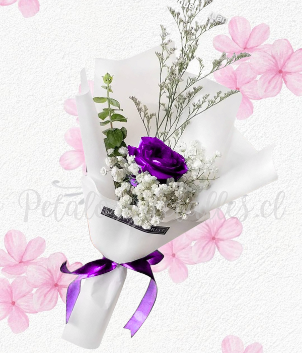 Elegante ramito en 1 rosita importada y lindo envoltorio