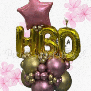 Bouquet cumpleañer@ HBD globos y bombas