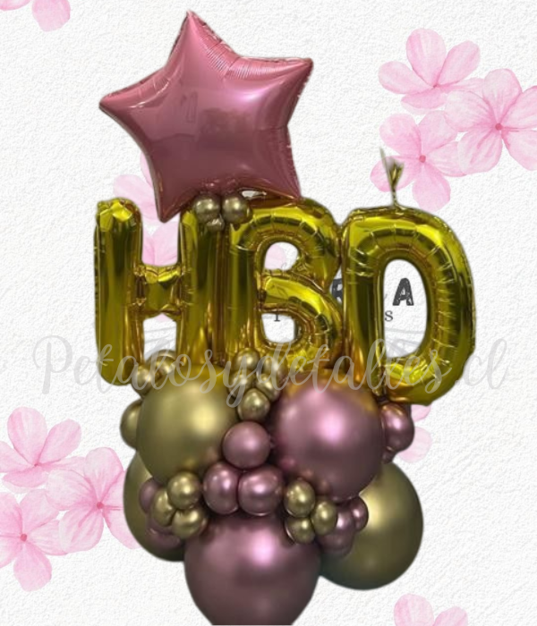 Bouquet cumpleañer@ HBD globos y bombas