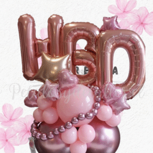 Bouquet Happy en globos y bombas decorativas rosita