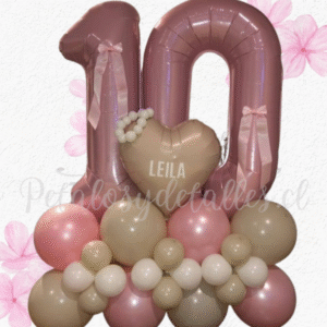 Bouquet L en números y globos decorativos