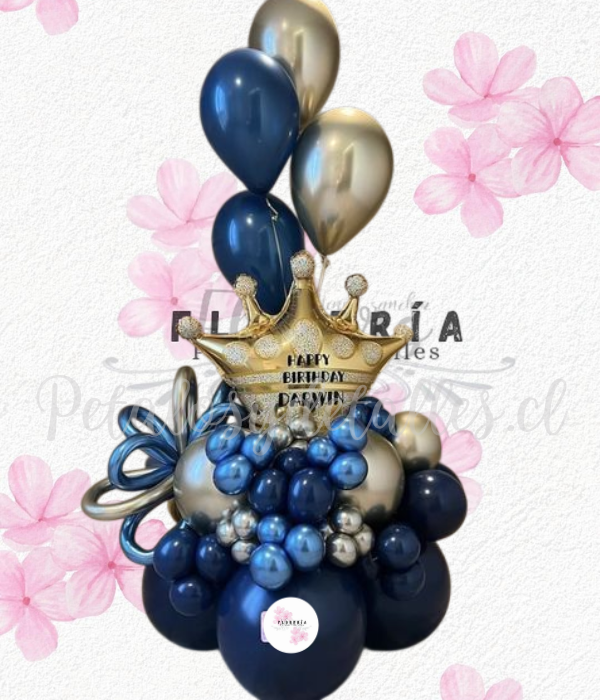 Bouquet sorpresa el Rey, globos y bombas decorativas