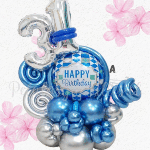 Bouquet happy en globos de números y bombas decorativas