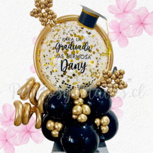 Bouquet graduado, burbuja y globitos decorativos