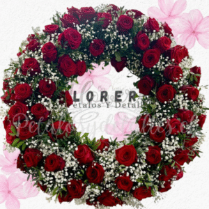 Corona fúnebre, Te recodaremos por siempre en 70 cm aprox