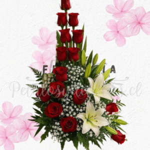 Arreglo espirar tendencia en 15 rosas importadas y 2 lilium
