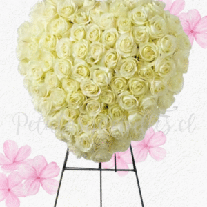 Corazon tendencia 3D en 100 rosas importadas y Atril