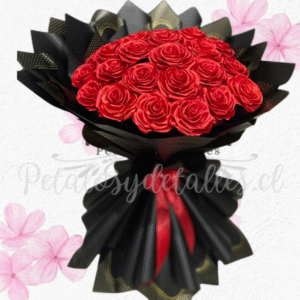 Ramo bouquet tendencia, 50 rosas eternas de jabón y linda envoltura