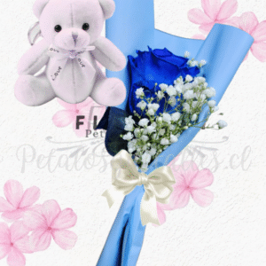 Mini ramito rose love en 1 rosita y peluchito llavero