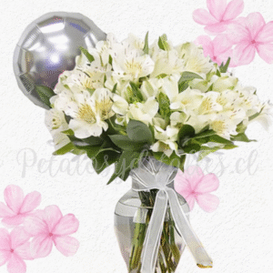 Florero samaritano en 30 varas de astromelias y globito