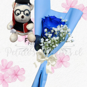 Mini ramito graduado feliz en 1 rosita decorada y lazo