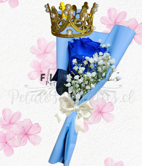 Mini ramito en 1 rosita decorada y coronita decorativa