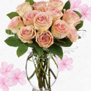 Florero samaritano en 12 rosas importada y lindo lazo