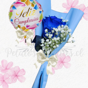 Ramito ilusión en 1 rosita y lindo globito con lazo