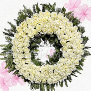 Corona fúnebre Paz en 100 rosas eternas de jabón - eternas