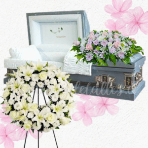 Pack flores fúnebres a domicilio, Corona y cojin