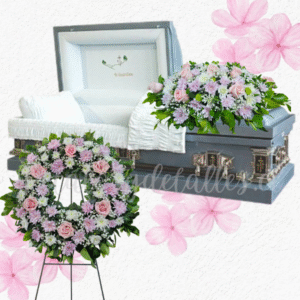 Pack floral fúnebre en corona y cojin para condolencias