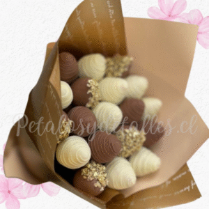 Ramo bouquet en 20 frutillas decoradas en chocolate