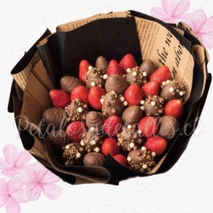 Elegante ramo en 35 frutillas decoradas de chocolate