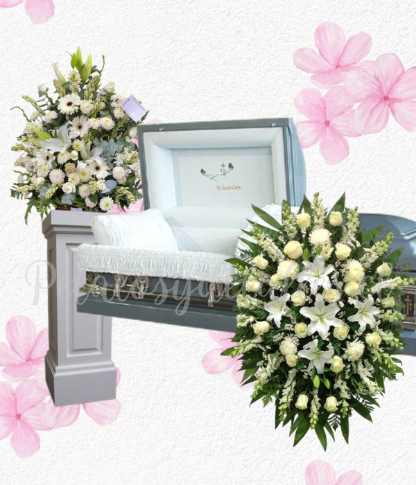 Pack floral en arrimo mix flores y Ovalo floral en mix flores