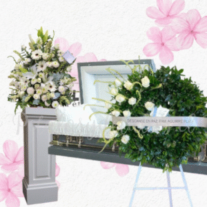 Pack floral en arrimo mix de flores varias y corona en 12 rosas