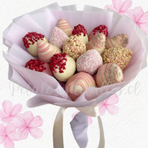 Ramo doncella en 15 frutillas decoradas con chocolate