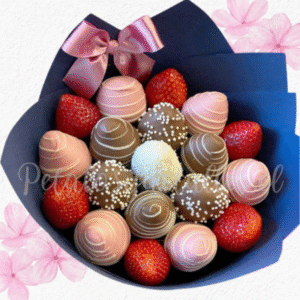 Ramo cono en 19 frutillas decoradas en chocolate