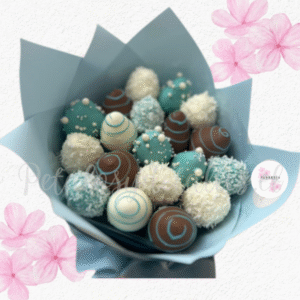 Ramo Boy en 19 frutillas decoradas con chocolate de calidad